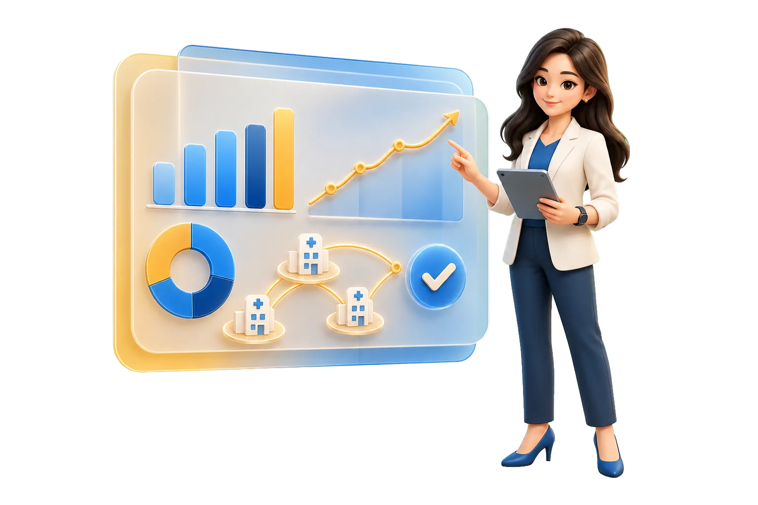 นักวิเคราะห์กำลังทบทวนแนวโน้ม KPI ของโรงพยาบาล